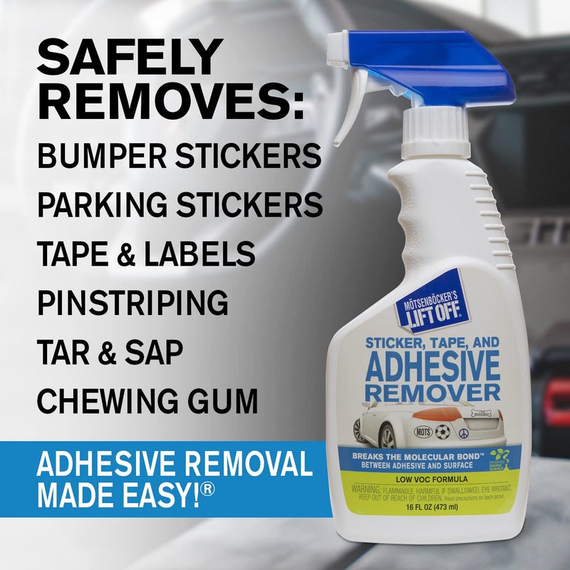 Motsenbocker's Lift Off 45706 Sticker, Tape, and Adhesive Remover Safely Removes Stickers, Pinstriping, Adhesives, and More from Vehicles, Boats, RVs, Brick, Concrete, and More, 16 Fl Oz, Pack of 1 - Image 2