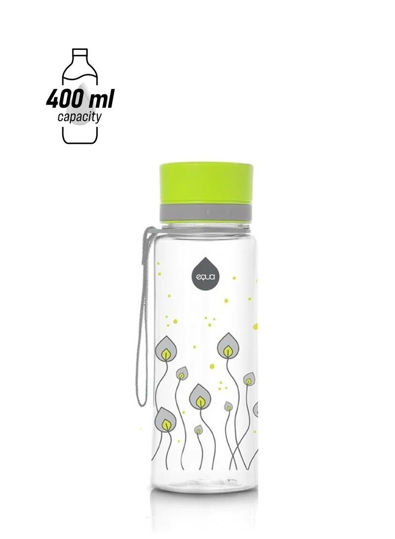 EQUA Water Bottle  BPA FREE Green Leaves 400ml - Image 1