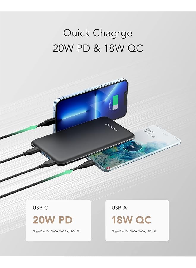 تشاماست باور ديليفري باور بانك 26800 مللي أمبير في الساعة باور بانك 20 وات بمنفذ يو إس بي سي وشاحن محمول سريع الشحن 3.0 وحزمة بطارية متوافقة مع ماك بوك الجديد من النوع سي وماك بوك إير وآيباد برو وآي فون سويتش - Image 5