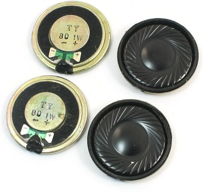 sourcingmap uxcell 4Pcs 1W 8 Ohm 32mm Dia Round Metal Internal Magnet Speaker Loudspeaker - Image 2