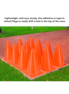 Kicko Traffic Cones & Racing Checkered Flags Set Car And Racing Theme Birthday Decorations Party Supplies Ideal For Girls And Boys Birthday Party Pack Of 24 (12 Traffic Cones + 12 Flags)  - Image 3