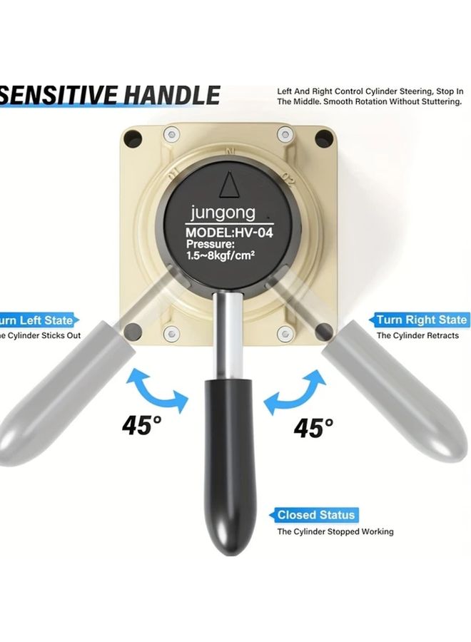 HV 03 1 4 NPT Pneumatic Rotary Valve 3 Position 4 Way Air Flow Control Adjustable Height - Image 5
