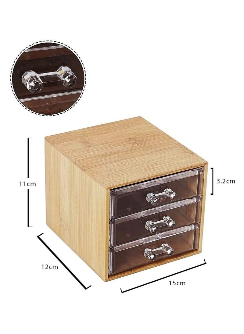 Yatai - 3 Tier Bamboo Acrylic Jewellery Organizer - Image 1