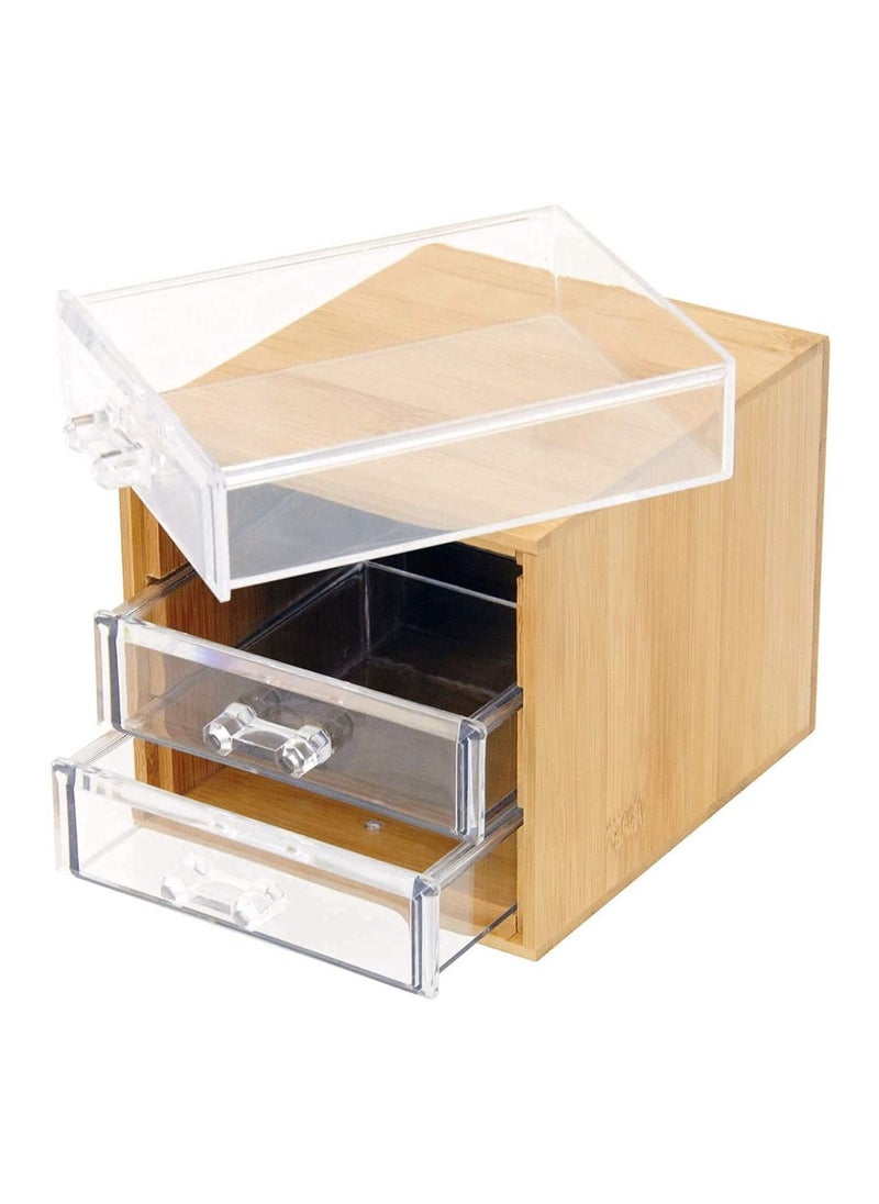 Yatai - 3 Tier Bamboo Acrylic Jewellery Organizer - Image 1
