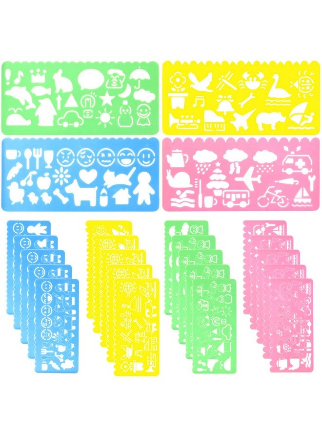 STARVAST 24 Pcs Plastic Drawing Stencils Set Colorful Drawing Scale Template Diy Crafts Set For Boys Girls With Animal Stencils 6 Sets Of 4 Different Stencils By Starvast - Image 1