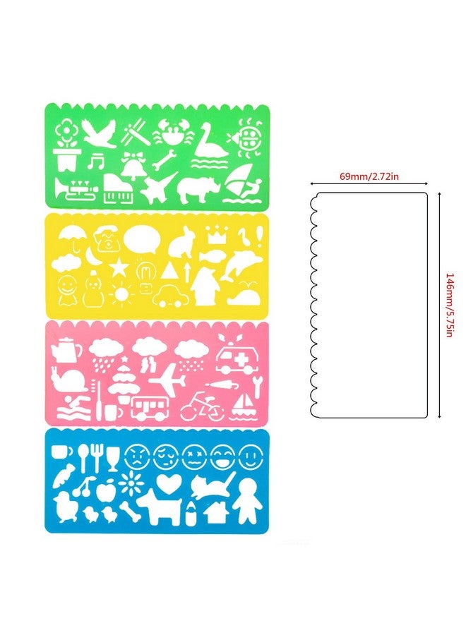 STARVAST 24 Pcs Plastic Drawing Stencils Set Colorful Drawing Scale Template Diy Crafts Set For Boys Girls With Animal Stencils 6 Sets Of 4 Different Stencils By Starvast - Image 2
