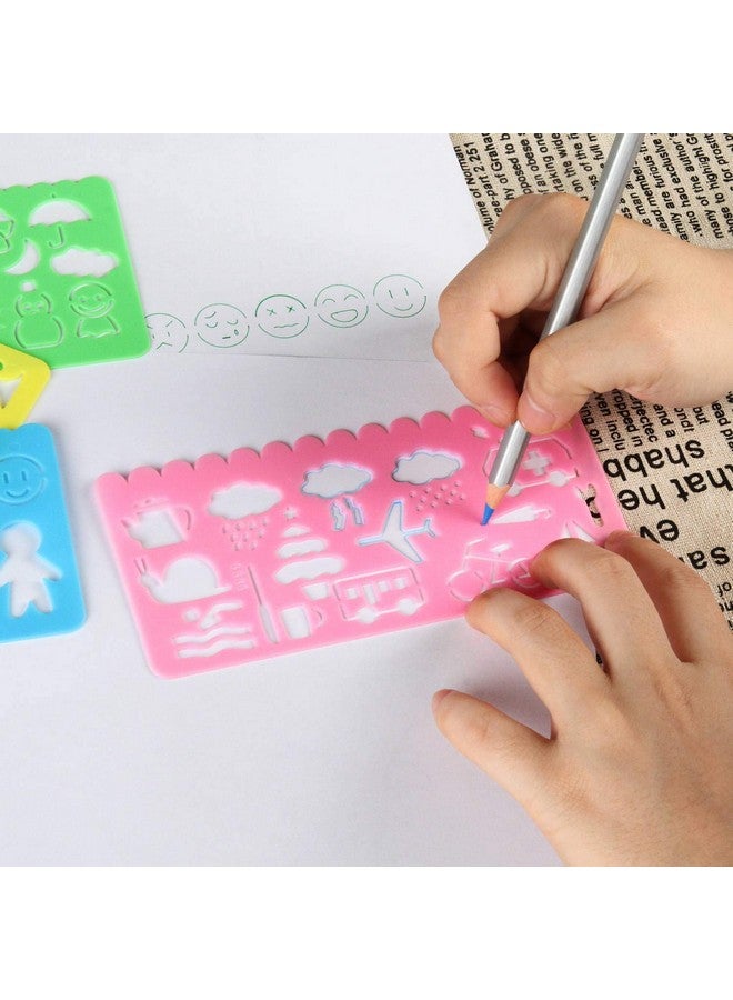 STARVAST 24 Pcs Plastic Drawing Stencils Set Colorful Drawing Scale Template Diy Crafts Set For Boys Girls With Animal Stencils 6 Sets Of 4 Different Stencils By Starvast - Image 5