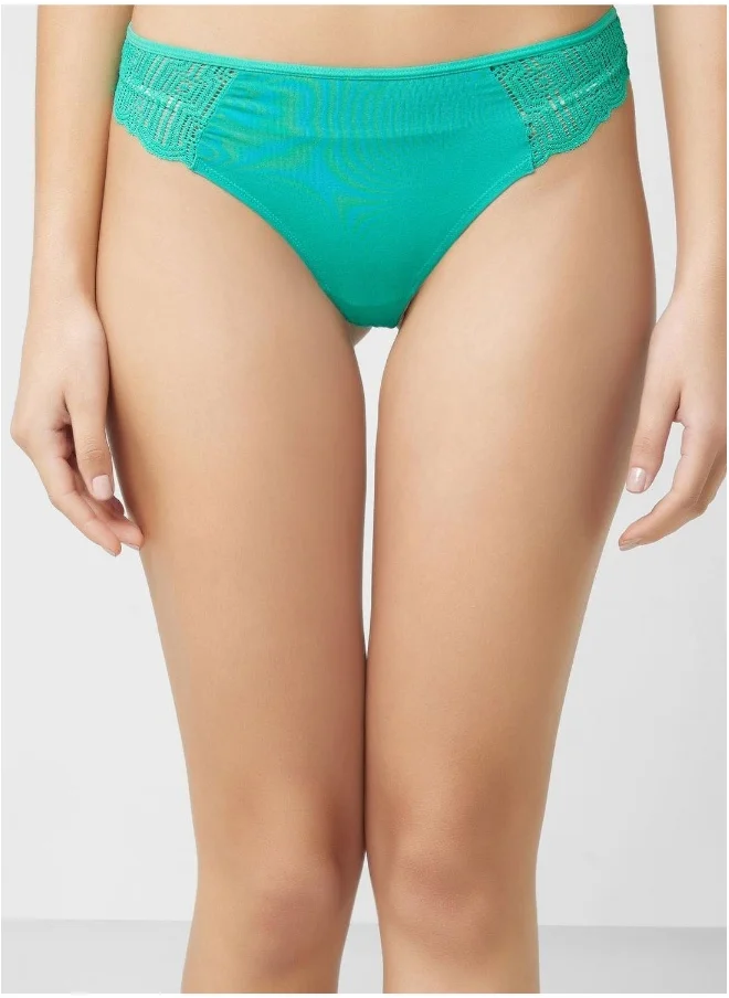 La Senza Lace Detail High Leg Brief
