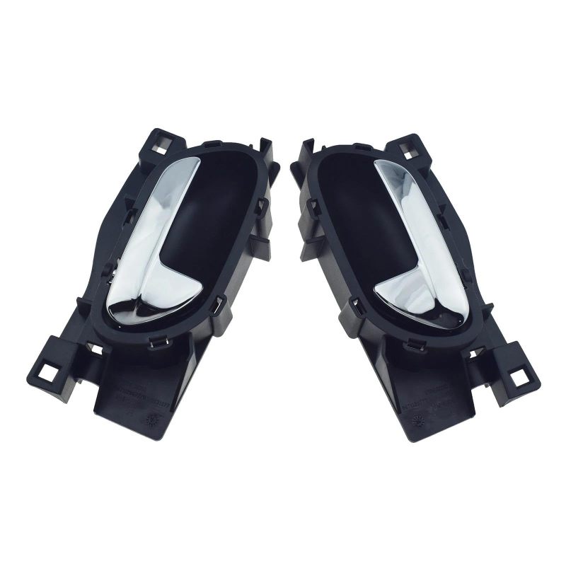 Black Interior Door Handle 2pcs Tool-Free Installation Perfect OE Fit - Polished Chrome Finish Ergonomic Grip Direct Replacement Handle for Peugeot 207 Citroen C3 - Image 4