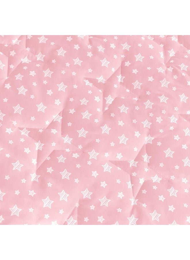 Moonsea Moonsea Hexagon Mat Princess Tent Rug, Plush Soft Playpen Mat Fitted for Monobeach Princess Castle, Non Slip Pink Star Nursery Rug for Baby Girl Room Decor, 55" L x 47" W  - Image 4
