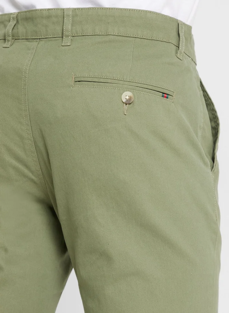 توماس سكوت Thomas Scott Men Olive Green Joggers Trousers