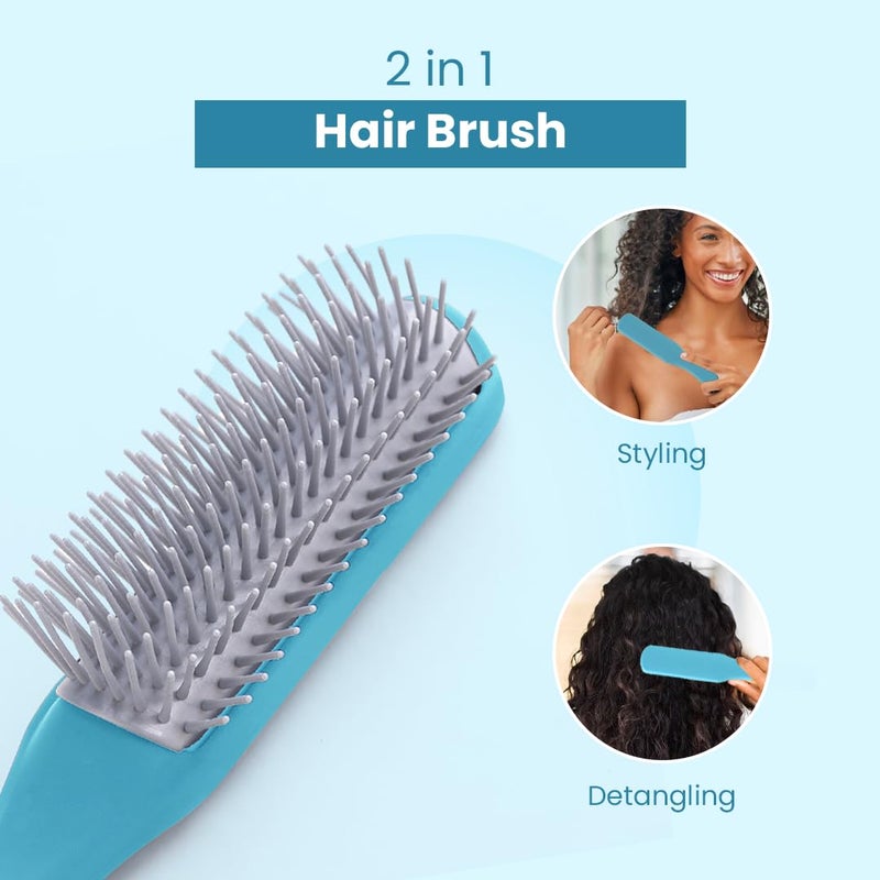 Rey Naturals Rey Naturals Hair Styling Brush Curl Defining Hair Brush for Thick Curly Wavy Hair Hair Comb Hair Brush for Women Men Blue - Image 5
