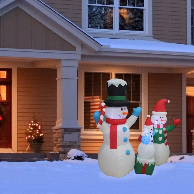 Impact Canopy Christmas Inflatable Decoration, Outdoor Holiday Lighted Snowman Family - Kid On Box, 5' Tall - Image 4