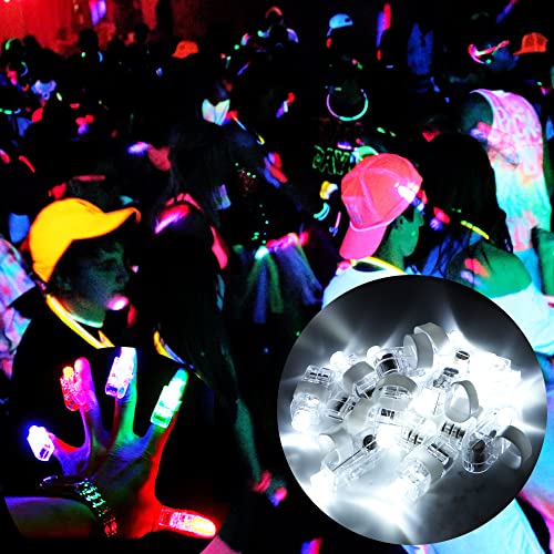 Novelty Place LED Party Finger Lights - LED Finger Flashlight for Kids and Adults - Light Up Finger Ring Toys for Halloween Party, Raves, Concert Shows (40Pcs, White) - Image 5