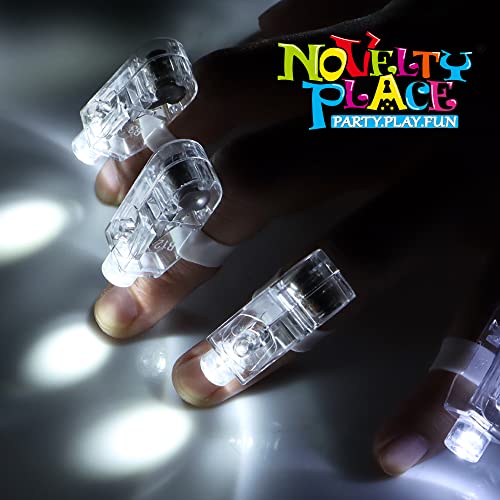Novelty Place LED Party Finger Lights - LED Finger Flashlight for Kids and Adults - Light Up Finger Ring Toys for Halloween Party, Raves, Concert Shows (40Pcs, White) - Image 4