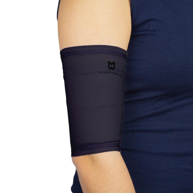 Mighty Well Piccperfect Picc Line Cover: Soft Touch Double Layer Picc Line Arm Cover | Solid Black  Medium - Image 1