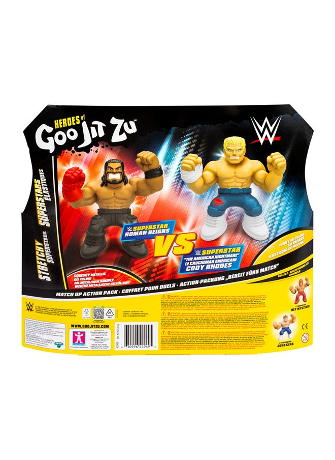 GOO JIT ZU Roman Reigns & Cody Rhodes WWE Pack , Stretchy Superstars with Unique Gel Filling , Stretches 3X , Ages 4+ , Heroes of Goo Jit Zu  - Image 2
