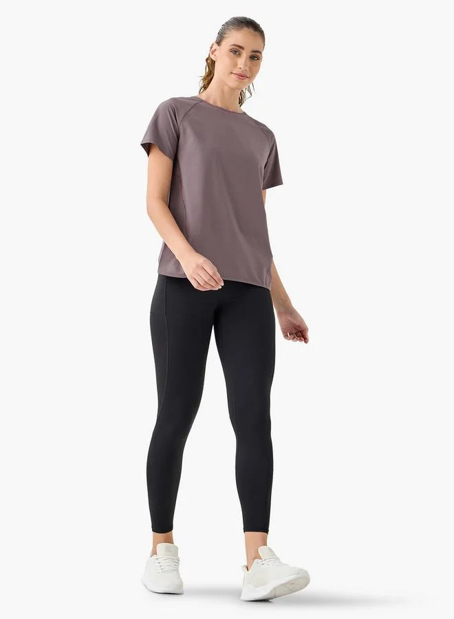 ADOT by Splash Ribbed T-shirt with Raglan Sleeves