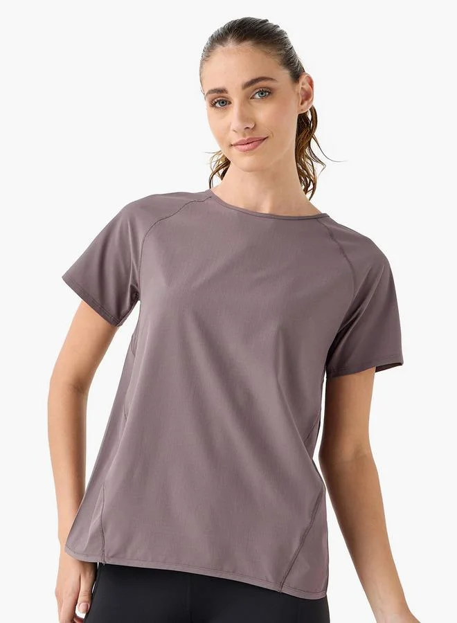 ADOT by Splash Ribbed T-shirt with Raglan Sleeves
