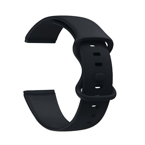 HUMBLE Soft Silicone Double Loop Strap Comes with Secure Button Lock Compatible for Fitbit Versa 3/ Fitbit Sense Band, Flexible Waterproof Sport Watch Strap_Black - Image 1