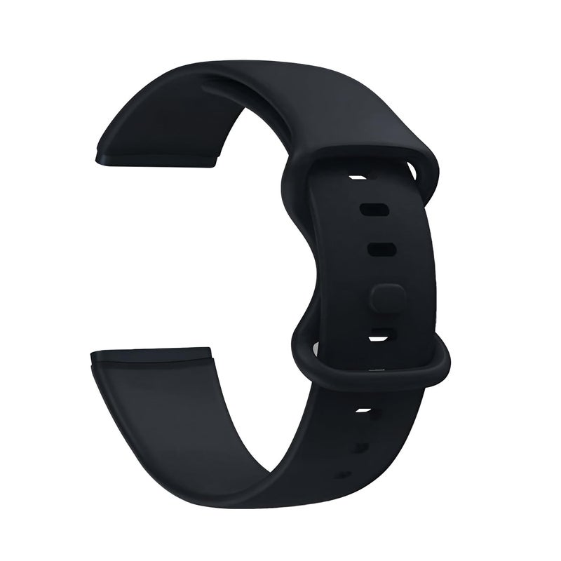 HUMBLE Soft Silicone Double Loop Strap Comes with Secure Button Lock Compatible for Fitbit Versa 3/ Fitbit Sense Band, Flexible Waterproof Sport Watch Strap_Black - Image 4