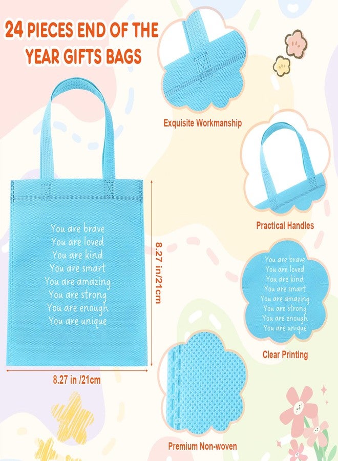 كوم مجموعة من 24 كيس هدايا بألوان قوس قزح لعيد الميلاد، مثالية لحفلات الأطفال، وحفلات التخرج ... - Image 2