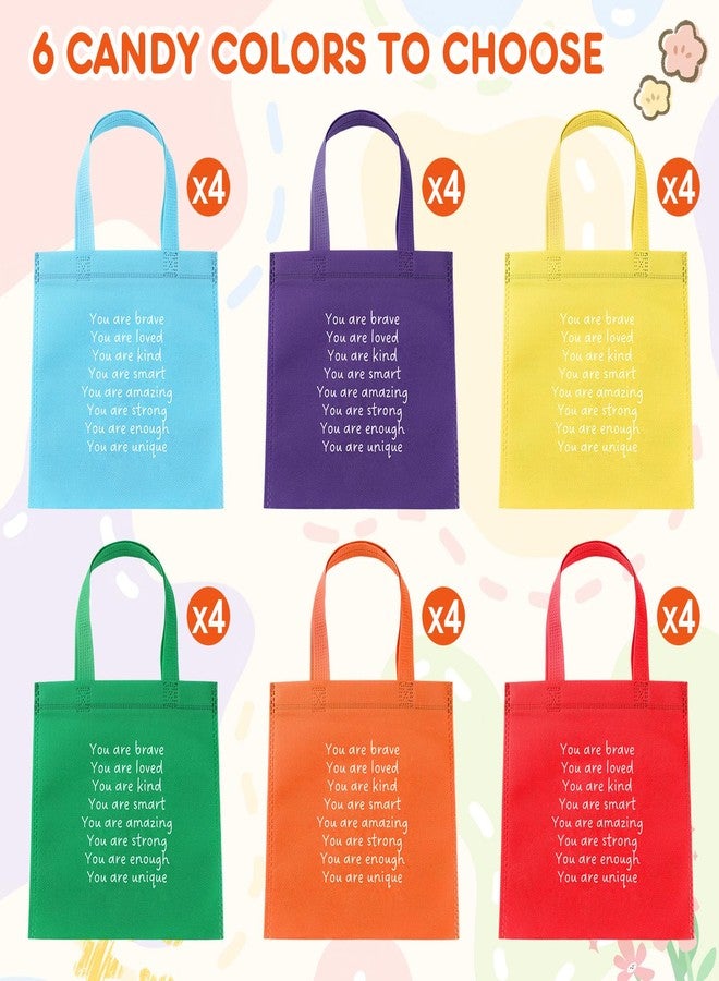 كوم مجموعة من 24 كيس هدايا بألوان قوس قزح لعيد الميلاد، مثالية لحفلات الأطفال، وحفلات التخرج ... - Image 3