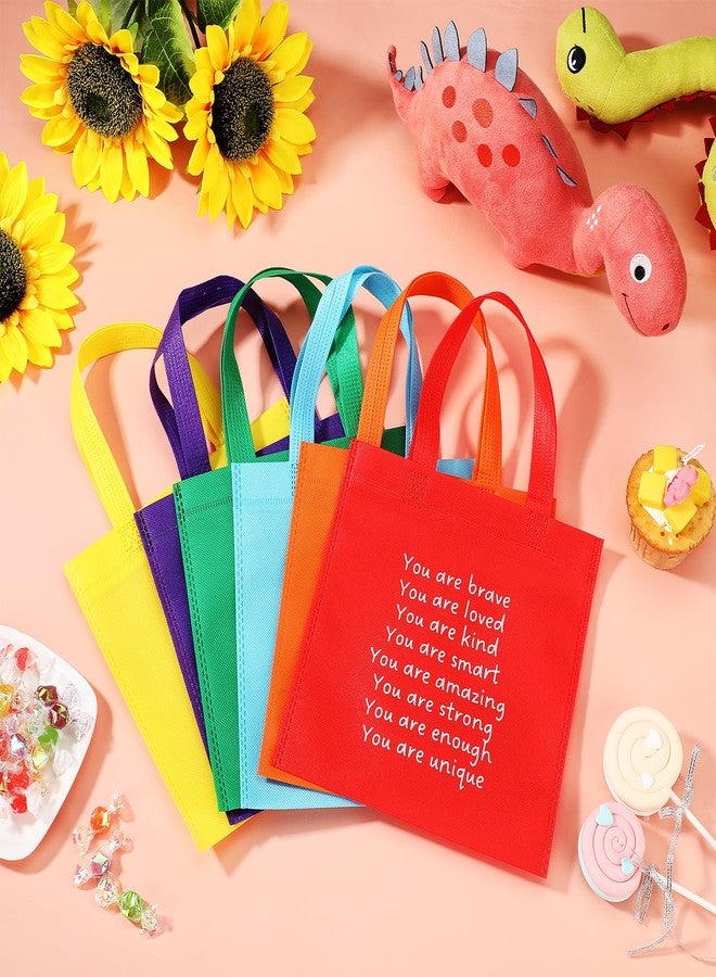 كوم مجموعة من 24 كيس هدايا بألوان قوس قزح لعيد الميلاد، مثالية لحفلات الأطفال، وحفلات التخرج ... - Image 5