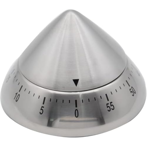 HomeAra 1 PCS Cone-Shaped Kitchen Timer | Cute Manual Stainless Steel Mechanical Countdown Timer with Loud Alarm | Visual Cooking, Baking, Cooking, Egg Timer, Kitchen Gadget, Home, Sports, Kids - Image 1