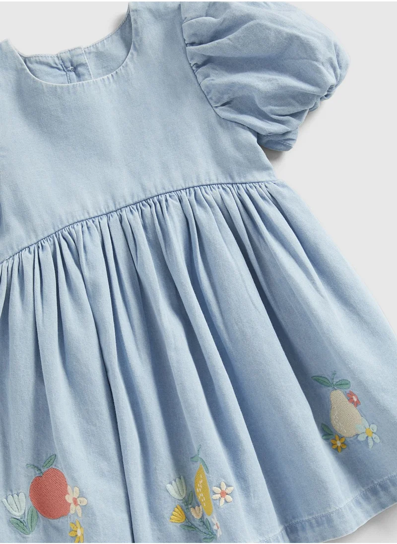 mothercare Embroidered Denim Dress