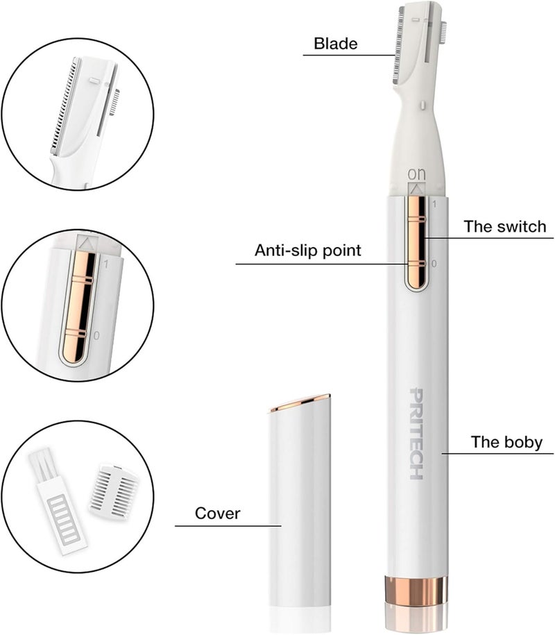 pritech Electric Shaver Women's Eyebrow Razor Trimmer Portable Mini Eyebrow Face Razor Trimmer for Women Eyebrows / Face / Body / Facial Treatment, Precision Shaving, No Risk of Cutting - Image 2