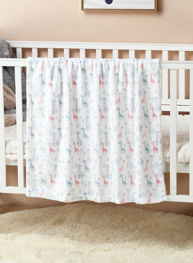 CREVENT Cute Silky Plush Baby Blanket for Girls & Boys Infants Toddlers Newborns Crib Cot Stroller, Giftable Suitable for All Season - Ivory Giraffe - Image 3