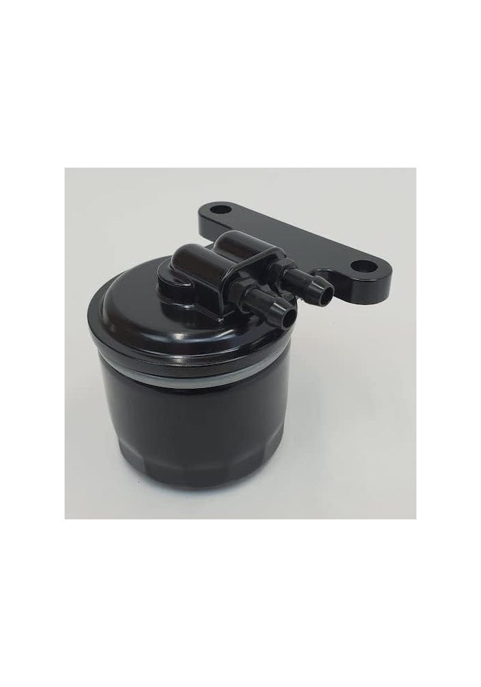 Billet Proof Designs Satin Black Universal Remote Oil Filter Relocation Kit for Harley Big Twin, Panhead, Shovelhead & Sportster Evolution Motors - Image 1