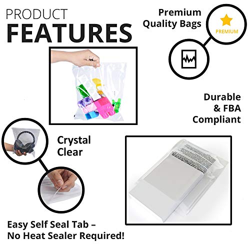 Retail Supply Co Clear Poly Bags with Suffocation Warning - Choose 6x9, 8x10, 9x12, 11x14, 14x20 or 20x24 (9x12 Resealable) - Image 5