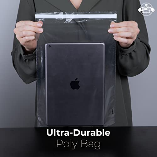 Retail Supply Co Clear Poly Bags with Suffocation Warning - Choose 6x9, 8x10, 9x12, 11x14, 14x20 or 20x24 (9x12 Resealable) - Image 3