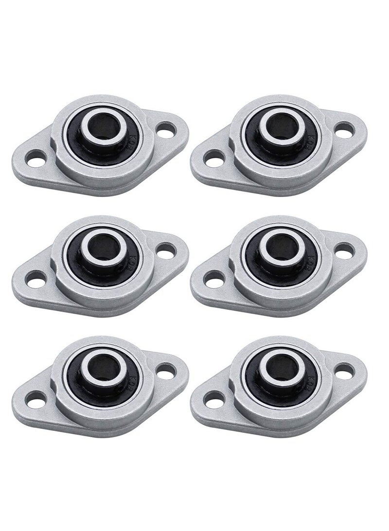 SYOSI 6Pcs KFL08 Zinc Alloy Self Aligning Pillow Block, 8mm ID Rhombus Flange Bearing Inner Ball Mounted Pillow Block Mini Insert Bearing for KFL Series Conveyor Systems - Image 1