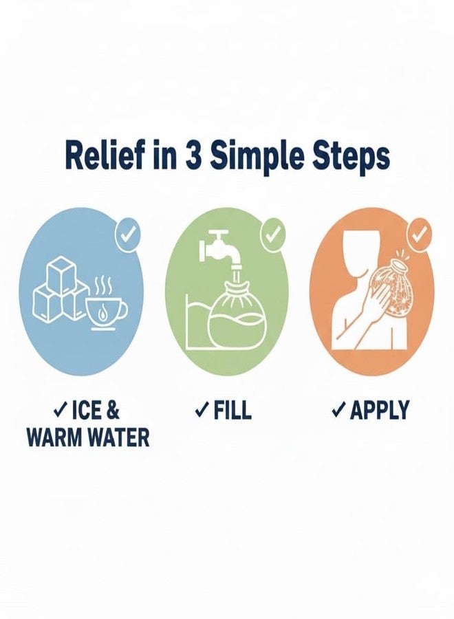 MOBDESK [ Multicolor ] Hot Water Bag, Ice Bag for Pain Relief - Cold Water Bags for First Aid Sports Injury Neck Knee for Pain Solve And Cold Therapy Comes with Leak-free Closure (Pack Of 1) - Image 2