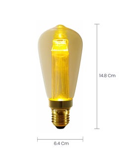 MODI Vintage Edison Style LED Filament Bulb ST64 6W Non-Dimmable Light 2700K Warm White E27 B22 Amber Glass Dimmable LED bulb for Home Indoor Decoration, Interior, Chandelier, Room Decor And More  - Image 5