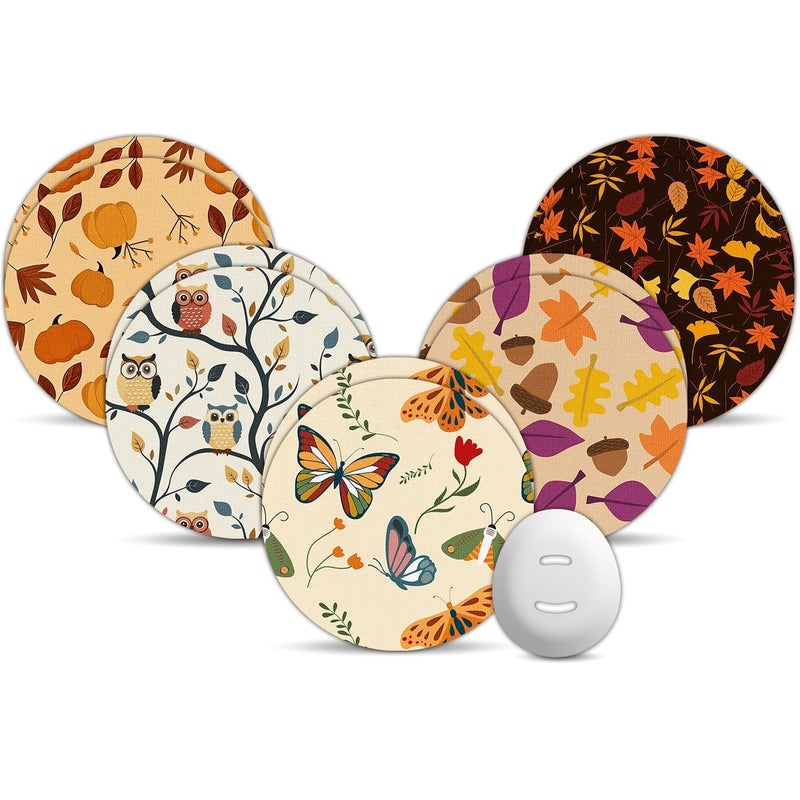 Amolyfe Dexcom G7 Over Patches Waterproof, 10-Pack Dexcom Stelo Overpatches, Bump-Proof with Hard Cap, Breathable, Medical Adhesive, 15-Day CGM Protection (Tree Leaves) - Image 1