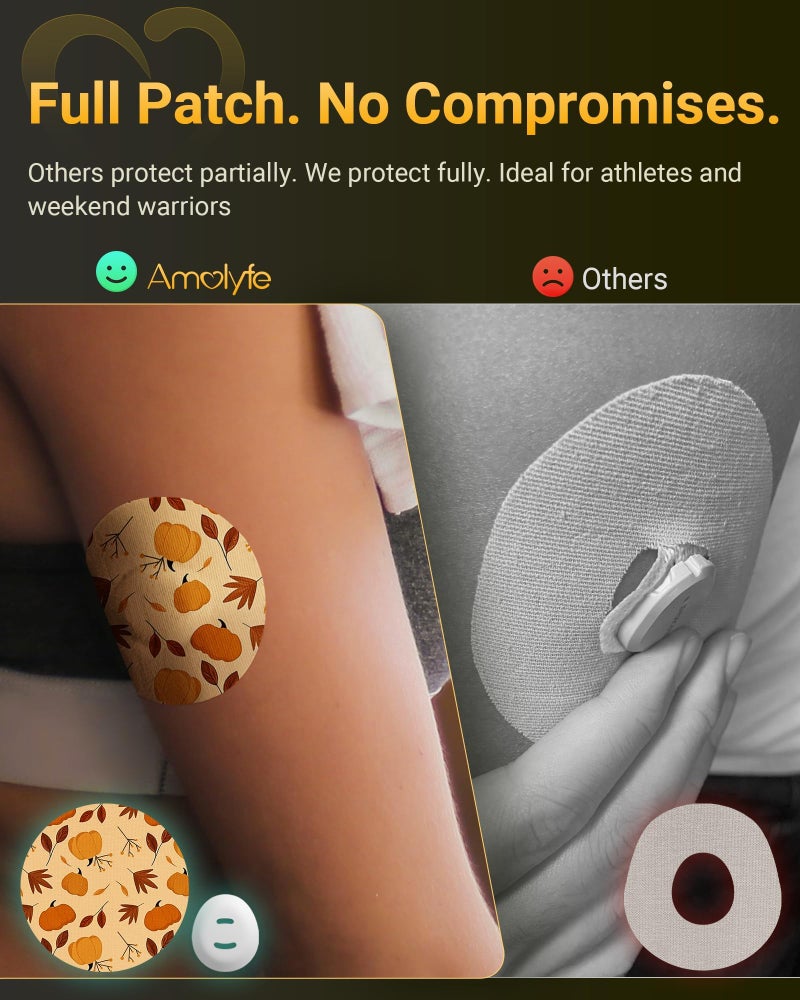 Amolyfe Dexcom G7 Over Patches Waterproof, 10-Pack Dexcom Stelo Overpatches, Bump-Proof with Hard Cap, Breathable, Medical Adhesive, 15-Day CGM Protection (Tree Leaves) - Image 4