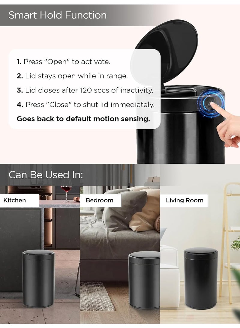 Umai UMAI 12L Dustbin For Kitchen Dustbin For Bathroom 42 cm Automatic Smart Sensor Dustbin For Bedroom Steel Dustbin With Lid Hands Free Access Dustbin For Office Garbage Bin Black  - Image 5