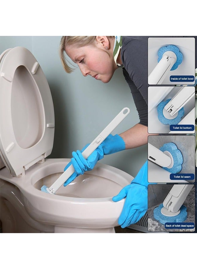 يلا جوي مجموعة حامل فرشاة المرحاض للاستخدام مرة واحدة، حامل فرشاة المرحاض، فرشاة المرحاض للاستخدام مرة واحدة مع عبوات قابلة لإعادة التعبئة، مجموعة عصا المرحاض المصنوعة من البولي بروبيلين للتعليق على الحائط لتنظيف المرحاض مع 18 رأس فرشاة احتياطية - Image 2