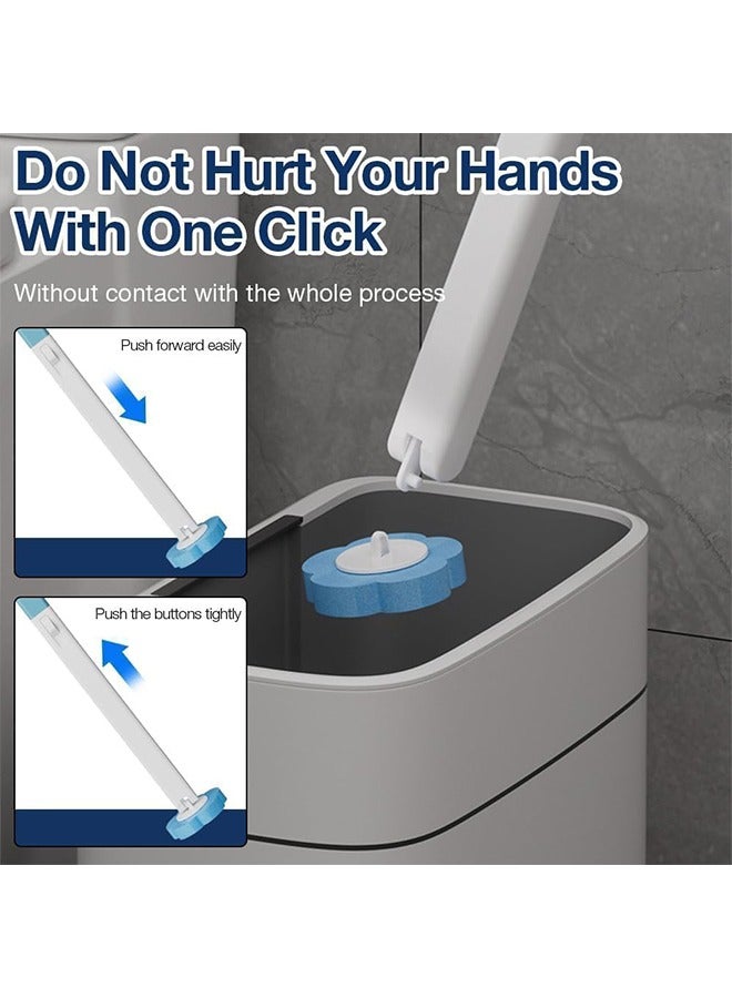 يلا جوي مجموعة حامل فرشاة المرحاض للاستخدام مرة واحدة، حامل فرشاة المرحاض، فرشاة المرحاض للاستخدام مرة واحدة مع عبوات قابلة لإعادة التعبئة، مجموعة عصا المرحاض المصنوعة من البولي بروبيلين للتعليق على الحائط لتنظيف المرحاض مع 18 رأس فرشاة احتياطية - Image 3