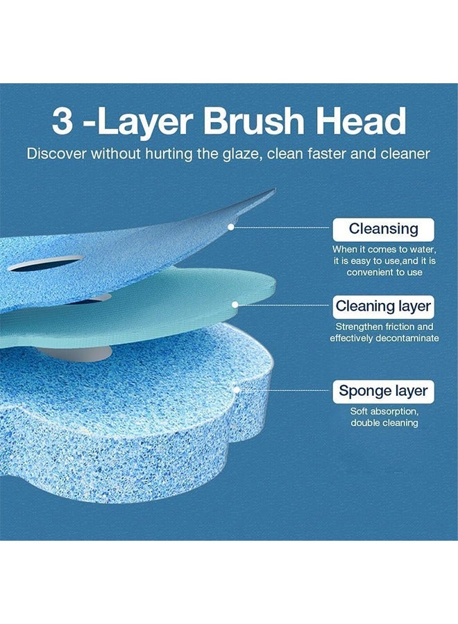 يلا جوي مجموعة حامل فرشاة المرحاض للاستخدام مرة واحدة، حامل فرشاة المرحاض، فرشاة المرحاض للاستخدام مرة واحدة مع عبوات قابلة لإعادة التعبئة، مجموعة عصا المرحاض المصنوعة من البولي بروبيلين للتعليق على الحائط لتنظيف المرحاض مع 18 رأس فرشاة احتياطية - Image 4