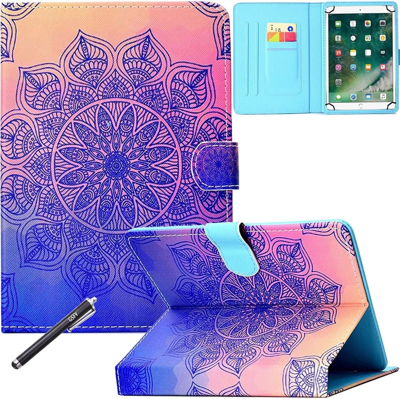Newshine Universal Case for 7.9-8.5 Inch Tablet, PU Leather Stand Folio Case for iPad Mini 1/2/3/4, Galaxy Tab 3/4/Note 8.0, Amazon Kindle Fire HD/HDX 8.0 and Other 8.0" Models - Flower - Image 1