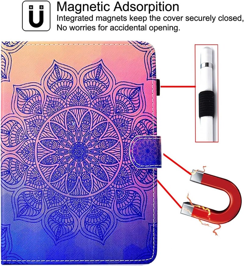 Newshine Universal Case for 7.9-8.5 Inch Tablet, PU Leather Stand Folio Case for iPad Mini 1/2/3/4, Galaxy Tab 3/4/Note 8.0, Amazon Kindle Fire HD/HDX 8.0 and Other 8.0" Models - Flower - Image 3