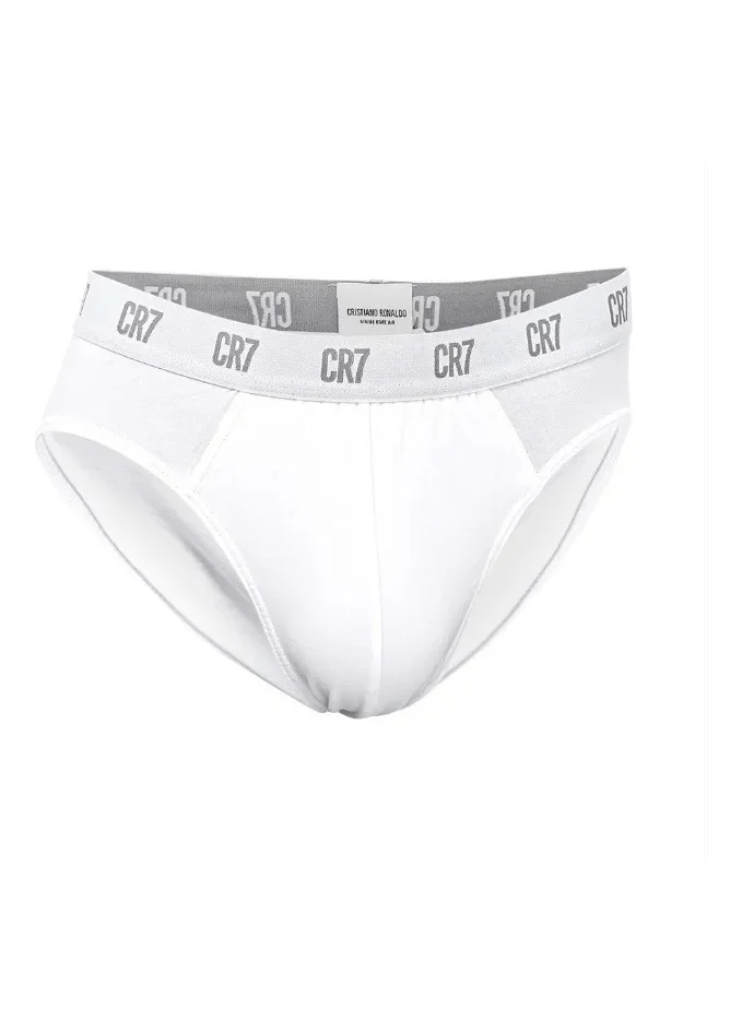 سي ار7 CR7 Men's Organic Cotton Briefs 3-Pack – Breathable Stretch Underwear (Black, Grey, White) – 95% Organic Cotton, Comfort Fit