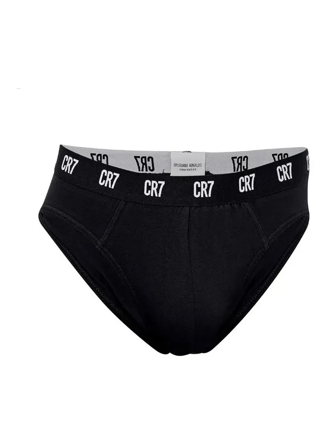 CR7  CR7 Men's Organic Cotton Briefs 3-Pack – Breathable Stretch Underwear (Black, Grey, White) – 95% Organic Cotton, Comfort Fit  | Best Price UAE