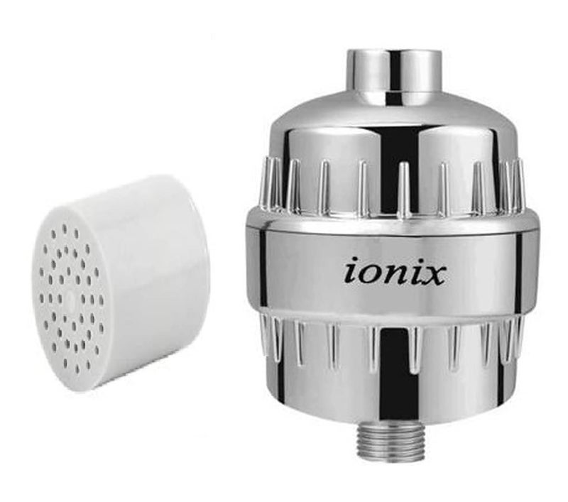 IONIX shower filter shower head combo 8X8 Stainless Steel 304 Shower Head with 15 stage water filter for healthy bath for family DIY hard water filter silver - Image 3
