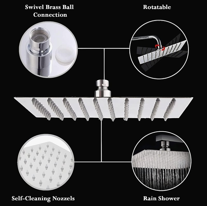 IONIX shower filter shower head combo 8X8 Stainless Steel 304 Shower Head with 15 stage water filter for healthy bath for family DIY hard water filter silver - Image 5